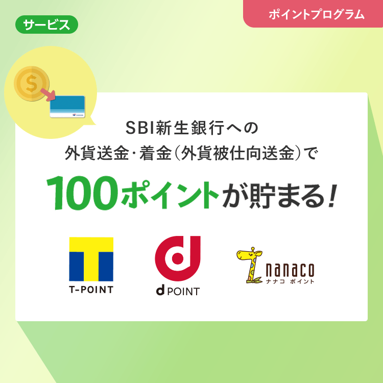 SBI新生銀行への外貨送金（外貨被仕向送金）でポイントが貯まる！-外貨預金 | SBI新生銀行