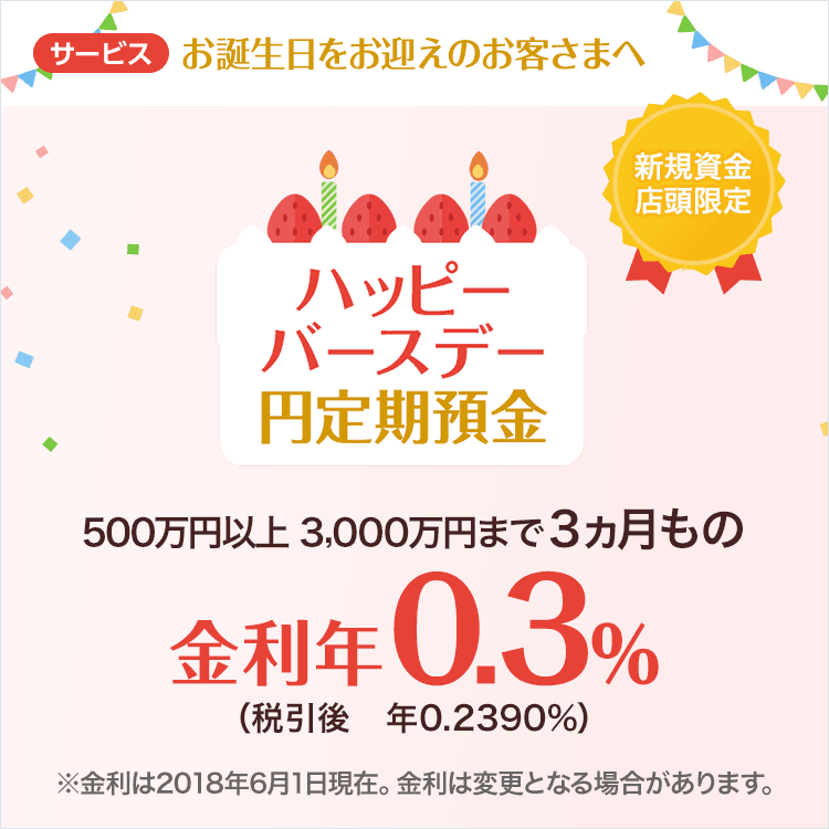 ハッピーバースデー円定期預金 | SBI新生銀行