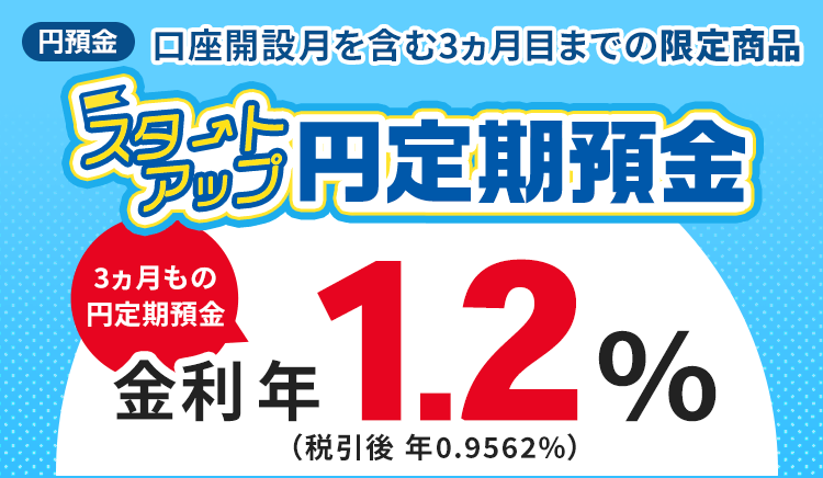 スタートアップ円定期預金 開設月から3ヵ月目までの限定商品