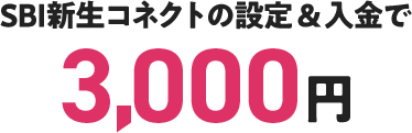 SBI新生コネクトの設定＆入金で3,000円