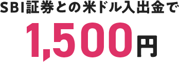 SBI証券との米ドル入出金で1,500円