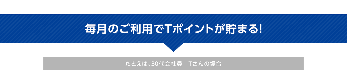 毎月のご利用でTポイントが貯まる！　たとえば、30代会社員 Tさんの場合