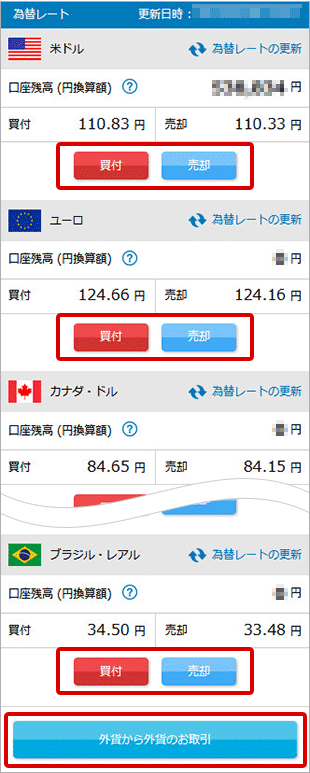 外貨普通預金の売買 お取引操作 STEP4のキャプチャ画像