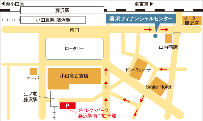 藤沢フィナンシャルセンター所定の駐車場案内図